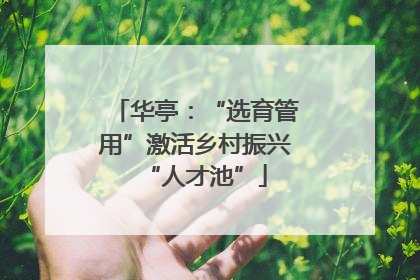 华亭：“选育管用”激活乡村振兴“人才池”