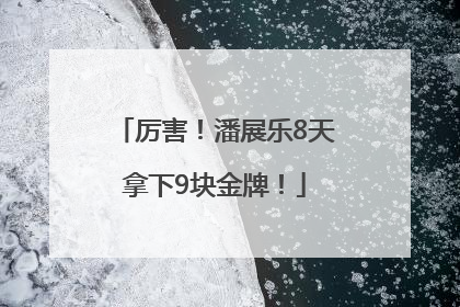 厉害！潘展乐8天拿下9块金牌！