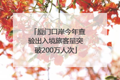厦门口岸今年查验出入境旅客量突破200万人次