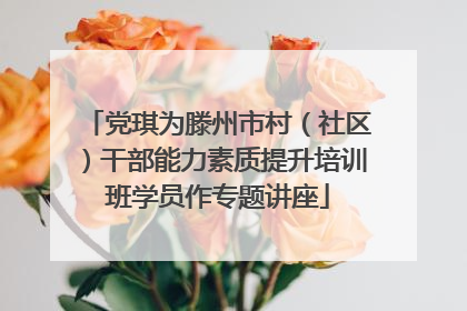 党琪为滕州市村（社区）干部能力素质提升培训班学员作专题讲座
