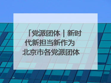 党派团体｜新时代新担当新作为 北京市各党派团体这么干！