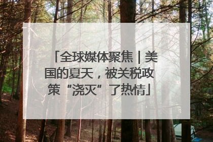 全球媒体聚焦｜美国的夏天，被关税政策“浇灭”了热情