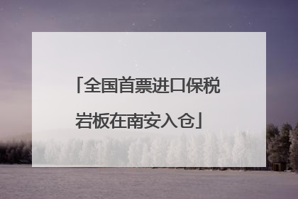 全国首票进口保税岩板在南安入仓