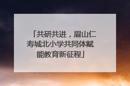 共研共进，眉山仁寿城北小学共同体赋能教育新征程