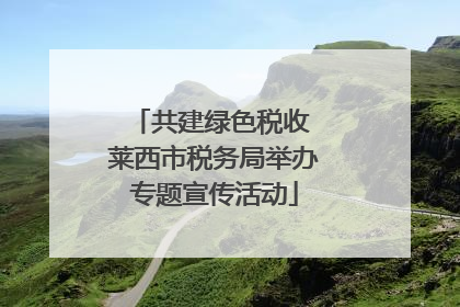 共建绿色税收 莱西市税务局举办专题宣传活动