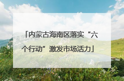 内蒙古海南区落实“六个行动”激发市场活力