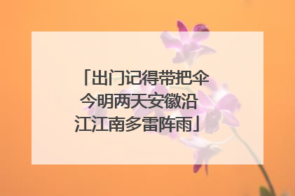 出门记得带把伞 今明两天安徽沿江江南多雷阵雨
