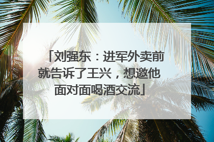 刘强东：进军外卖前就告诉了王兴，想邀他面对面喝酒交流