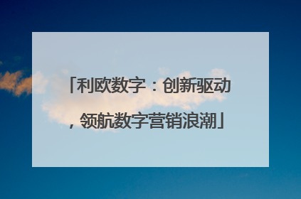 利欧数字：创新驱动，领航数字营销浪潮