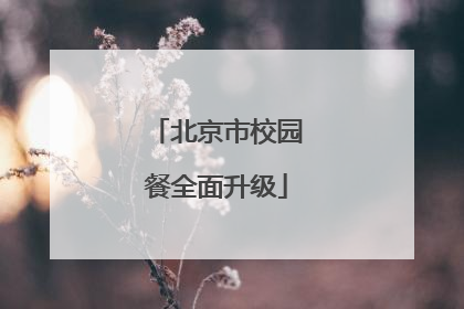 北京市校园餐全面升级