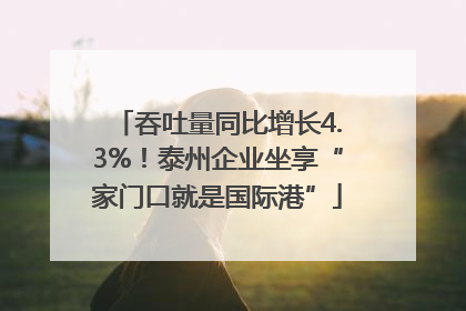 吞吐量同比增长4.3%！泰州企业坐享“家门口就是国际港”