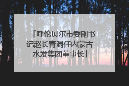 呼伦贝尔市委副书记赵长青调任内蒙古水发集团董事长