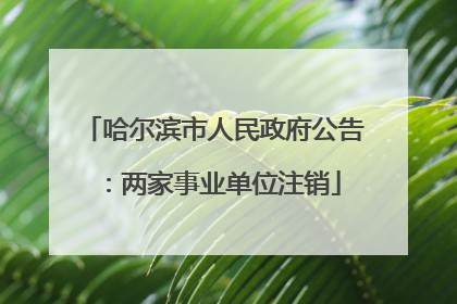 哈尔滨市人民政府公告：两家事业单位注销