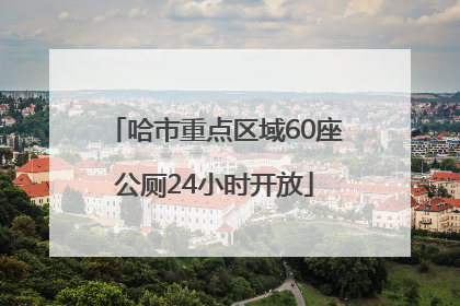 哈市重点区域60座公厕24小时开放