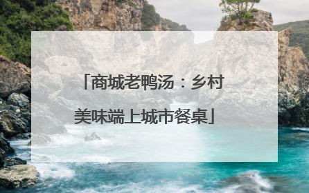 商城老鸭汤：乡村美味端上城市餐桌