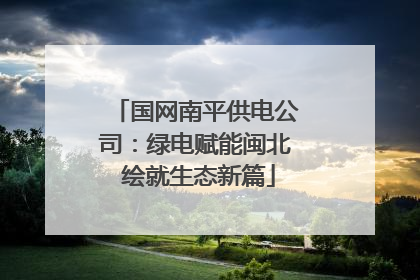 国网南平供电公司：绿电赋能闽北 绘就生态新篇