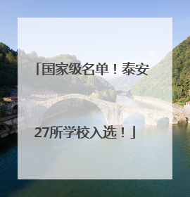 国家级名单！泰安27所学校入选！