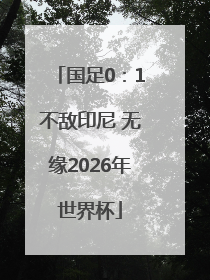 国足0：1不敌印尼 无缘2026年世界杯