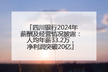 四川银行2024年薪酬及经营情况披露：人均年薪33.2万，净利润突破20亿