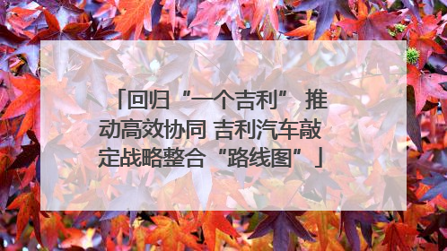 回归“一个吉利” 推动高效协同 吉利汽车敲定战略整合“路线图”