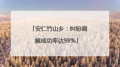 安仁竹山乡：纠纷调解成功率达98%