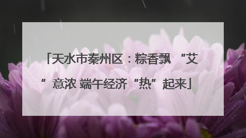 天水市秦州区：粽香飘 “艾”意浓 端午经济“热”起来