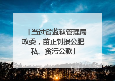 当过省监狱管理局政委，苗正钊损公肥私、贪污公款