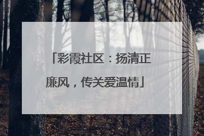 彩霞社区：扬清正廉风，传关爱温情
