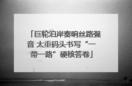 巨轮泊岸奏响丝路强音 太重码头书写“一带一路”硬核答卷