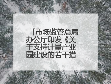 市场监管总局办公厅印发《关于支持计量产业园建设的若干措施》的通知