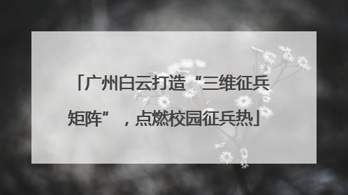 广州白云打造“三维征兵矩阵”，点燃校园征兵热