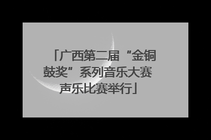 广西第二届“金铜鼓奖”系列音乐大赛声乐比赛举行