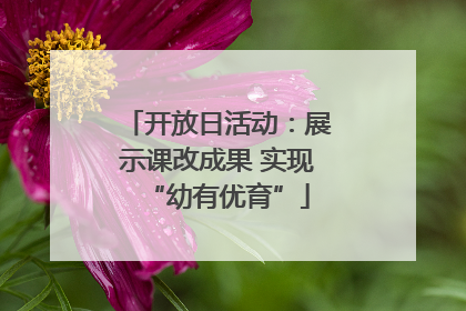开放日活动：展示课改成果 实现“幼有优育”
