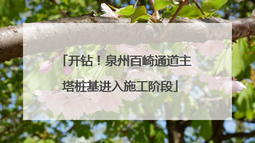 开钻！泉州百崎通道主塔桩基进入施工阶段
