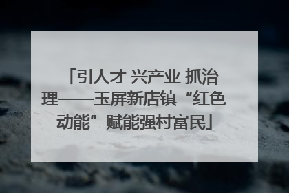 引人才 兴产业 抓治理——玉屏新店镇“红色动能”赋能强村富民