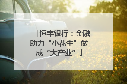 恒丰银行：金融助力“小花生”做成“大产业”