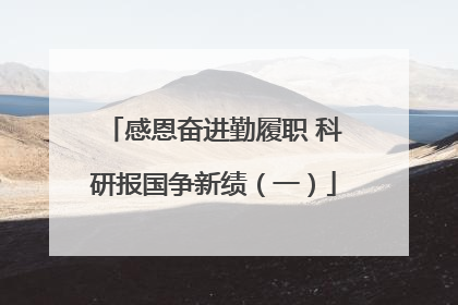 感恩奋进勤履职 科研报国争新绩（一）