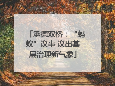 承德双桥：“蚂蚁”议事 议出基层治理新气象
