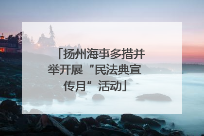 扬州海事多措并举开展“民法典宣传月”活动
