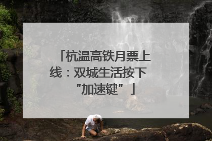 杭温高铁月票上线：双城生活按下“加速键”