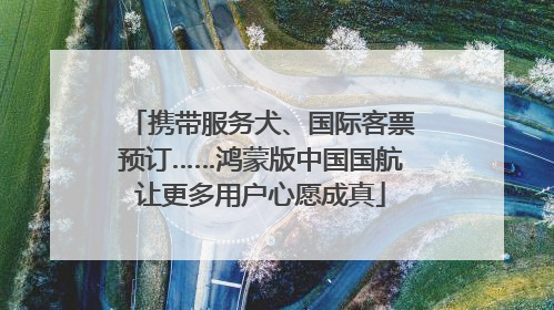 携带服务犬、国际客票预订……鸿蒙版中国国航让更多用户心愿成真