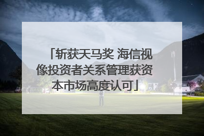 斩获天马奖 海信视像投资者关系管理获资本市场高度认可