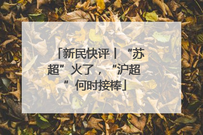 新民快评丨“苏超”火了，“沪超”何时接棒