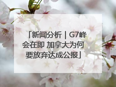 新闻分析｜G7峰会在即 加拿大为何要放弃达成公报
