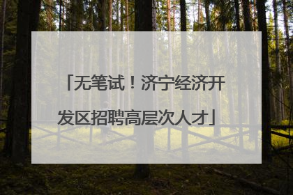 无笔试！济宁经济开发区招聘高层次人才