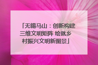 无锡马山：创新构建三维文明矩阵 绘就乡村振兴文明新图景