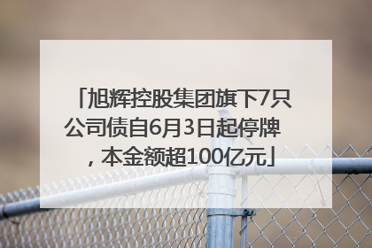 旭辉控股集团旗下7只公司债自6月3日起停牌，本金额超100亿元