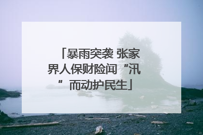 暴雨突袭 张家界人保财险闻“汛”而动护民生