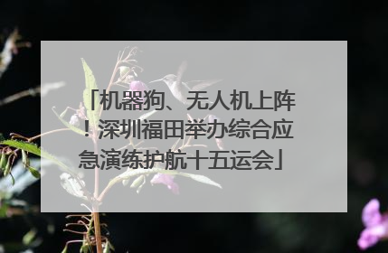 机器狗、无人机上阵！深圳福田举办综合应急演练护航十五运会