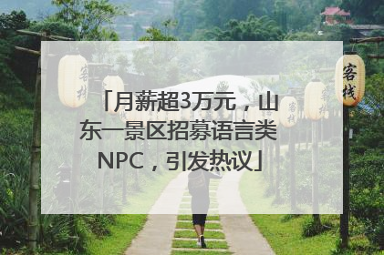 月薪超3万元，山东一景区招募语言类NPC，引发热议
